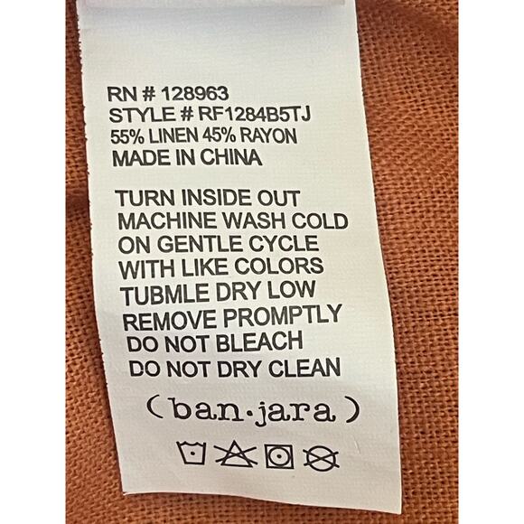 Medium Orange Ban Jara Pull-up Pants Linen Joggers Women’s - Picture 5 of 6